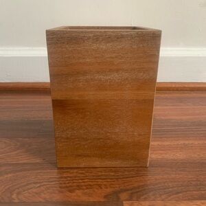 Threshold Acacia Wood Square Box for Office Gadgets/ Kitchen Utensils Food Safe